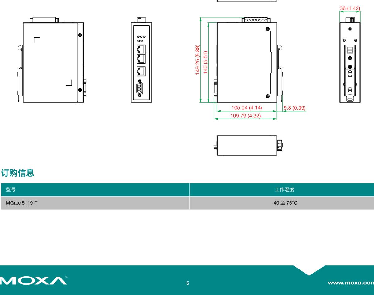 MOXA摩莎MGate 5119 系列1 端口 DNP3/IEC 101/IEC 104/Modbus 转 IEC 61850 网关