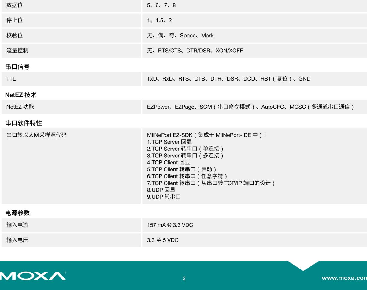 MOXA摩莎MiiNePort E2 系列10/100 Mbps 嵌入式串口设备联网服务器