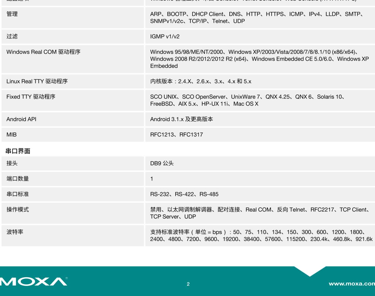 MOXA摩莎NPort P5150A 系列1 端口 RS-232/422/485 PoE 串口设备联网服务器