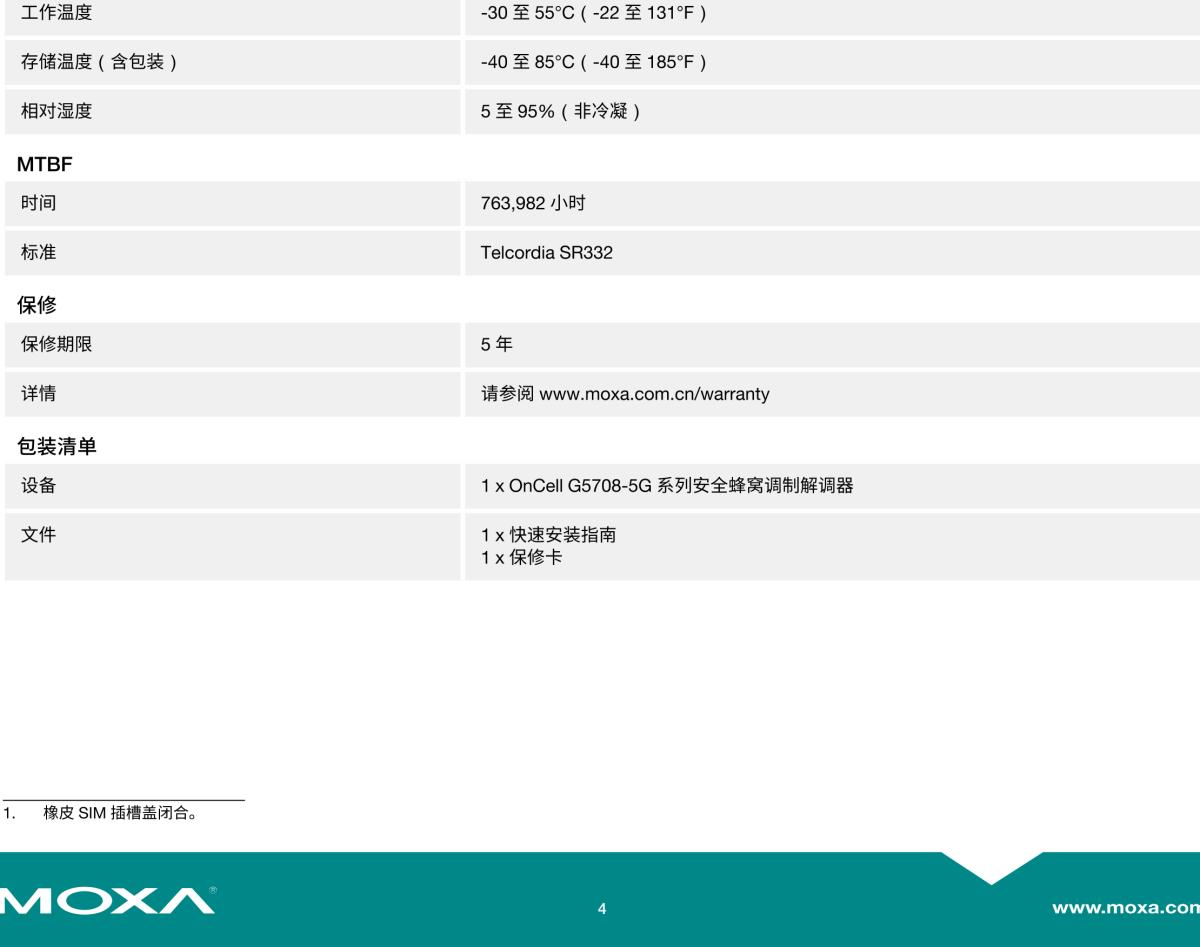MOXA摩莎OnCell G5708-5G 系列工业 5G 安全蜂窝调制解调器