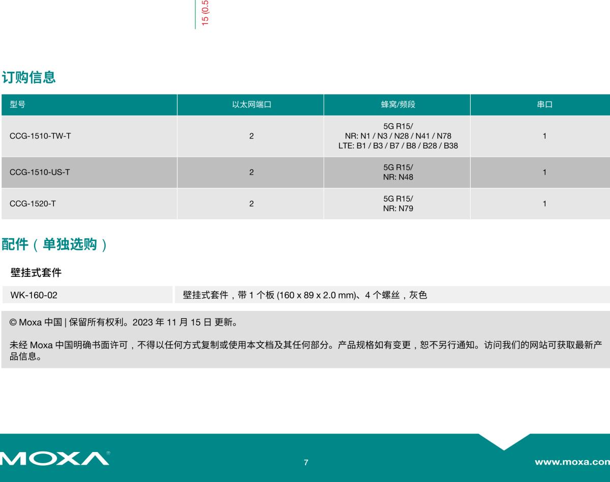 MOXA摩莎CCG-1500 系列工业专用 5G 蜂窝网关