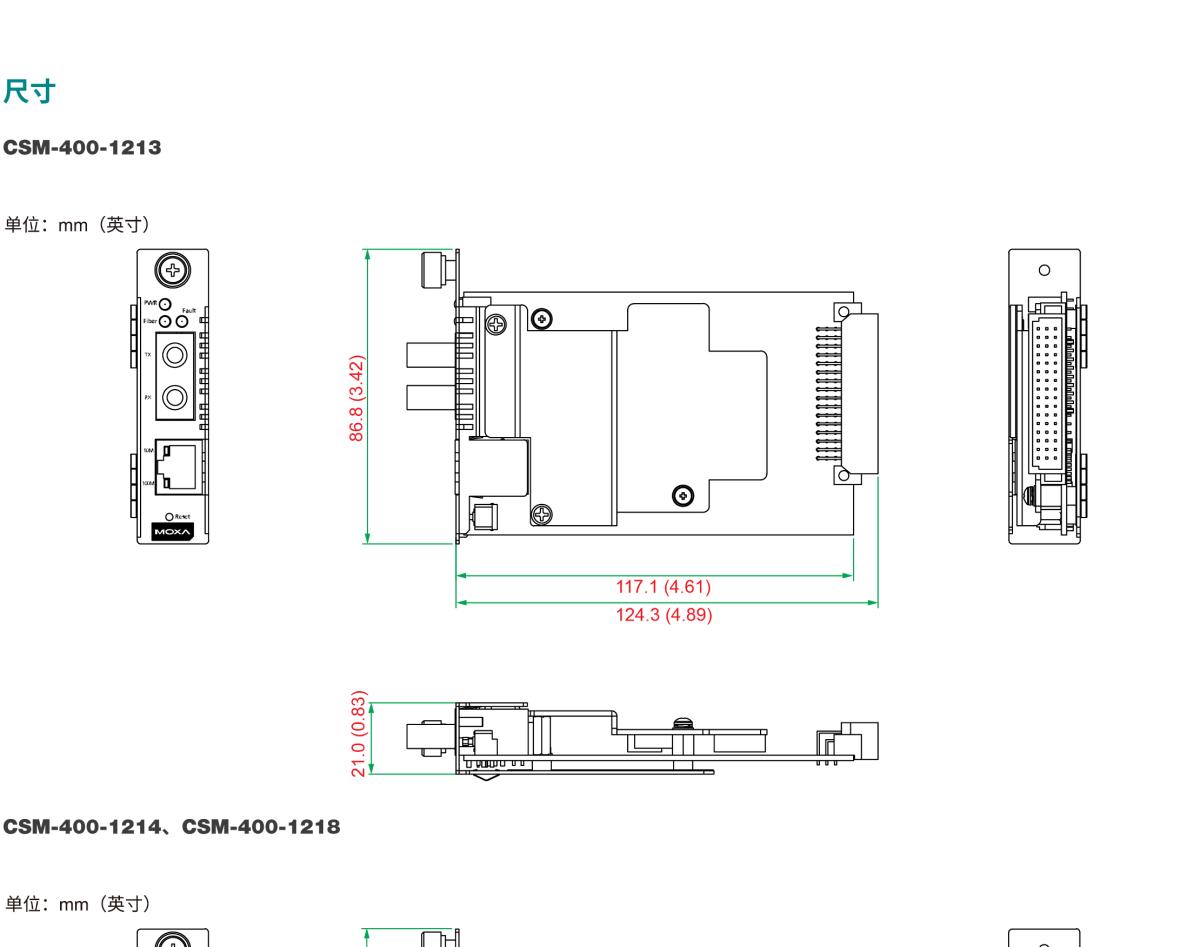 MOXA摩莎CSM-400 系列10/100BaseT(X) 转 100BaseFX 插片式模块，适用于 NRack System™