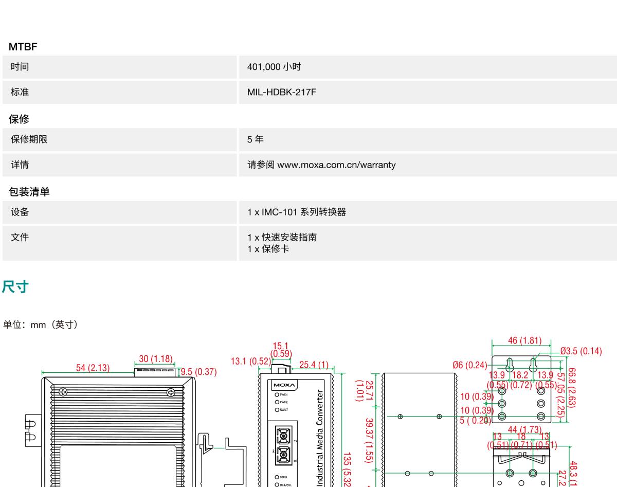 MOXA摩莎IMC-101 系列工业级以太网转光纤转换器