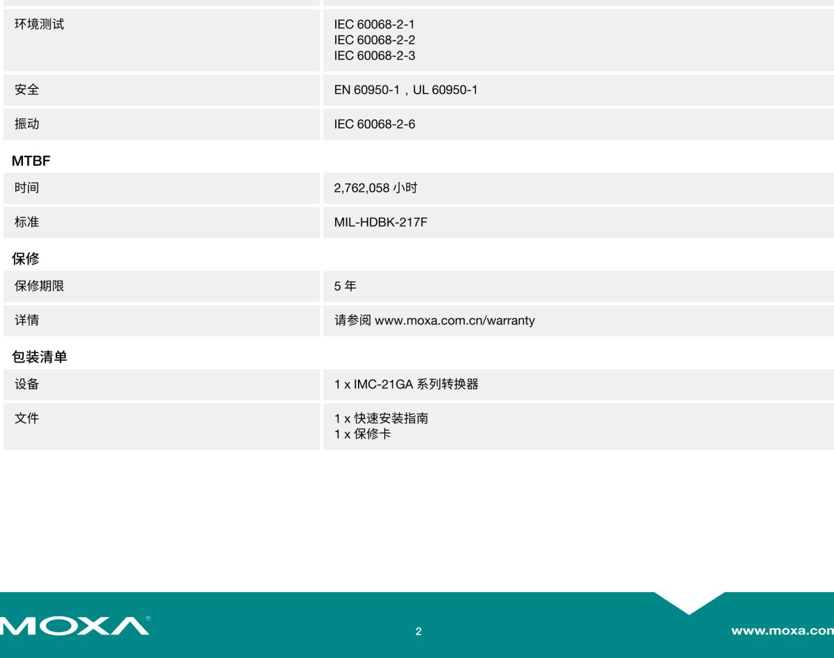 MOXA摩莎IMC-21GA 系列工业级千兆以太网转光纤转换器