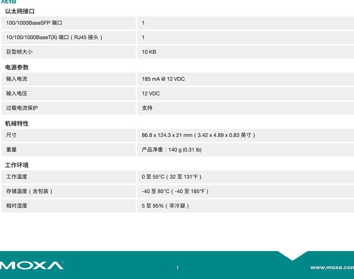 MOXA摩莎CSM-G200 系列非管理型 10/100/1000BaseT(X) 转 100/1000BaseSFP 插片式转换器模块，适用于 Nrack System™