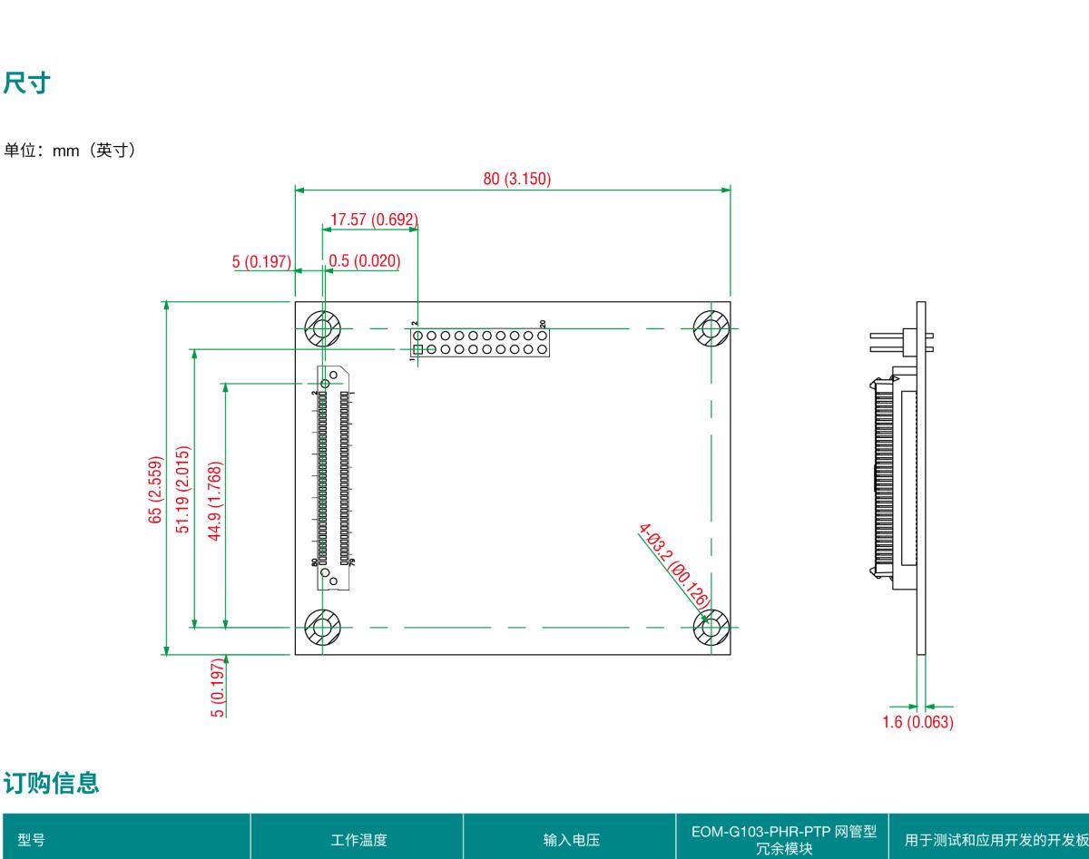 MOXA摩莎EOM-G103 系列IEC 62439-3 3 端口全千兆嵌入式网管型冗余模块