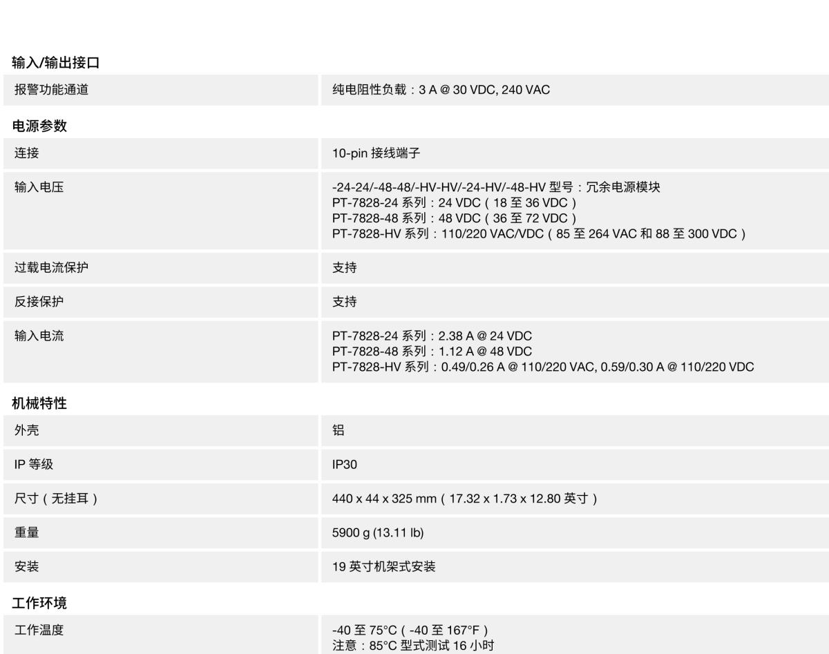 MOXA摩莎PT-7828 系列IEC 61850-3/EN 50155 24+4G 端口三层千兆模块化网管型机架式以太网交换机