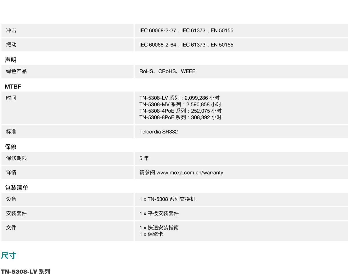 MOXA摩莎TN-5308 系列EN 50155 8 端口非网管型工业以太网交换机