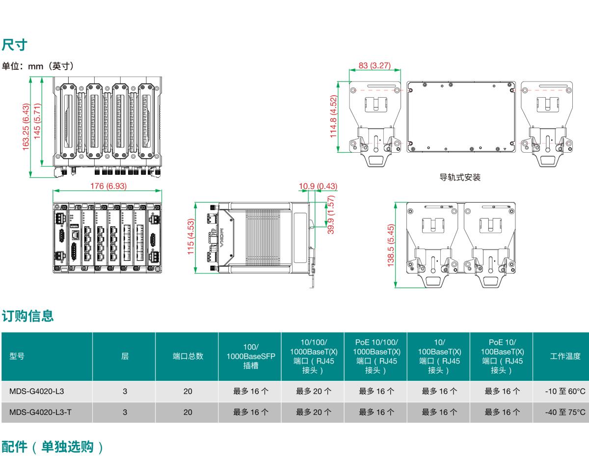 MOXA摩莎MDS-G4020-L3 系列20G 端口三层全千兆模块化网管型工业以太网交换机