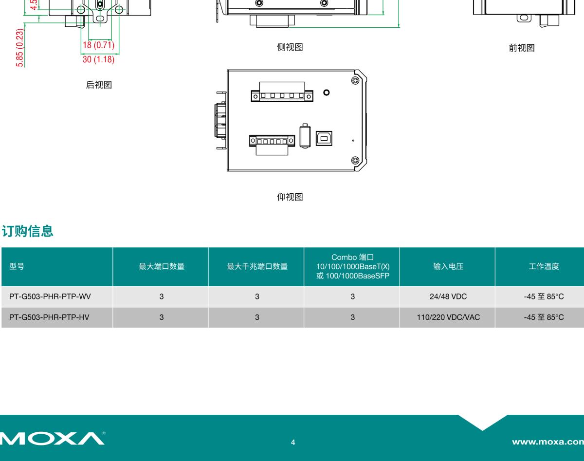 MOXA摩莎PT-G503 系列IEC 61850-3/62439-3 3 端口全千兆网管型冗余工业以太网交换机