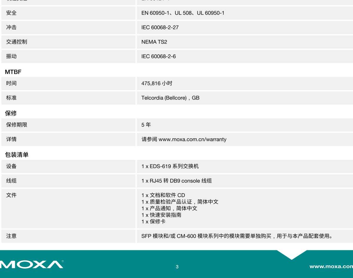 MOXA摩莎EDS-619 系列16+3G 端口紧凑型模块化网管型工业以太网交换机