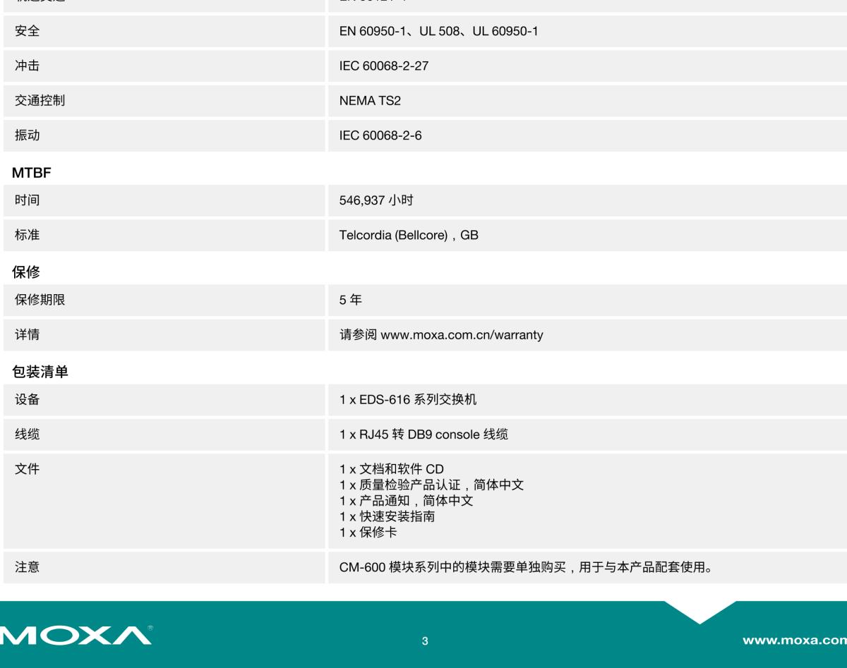 MOXA摩莎EDS-616 系列16 端口紧凑型模块化网管型工业以太网交换机