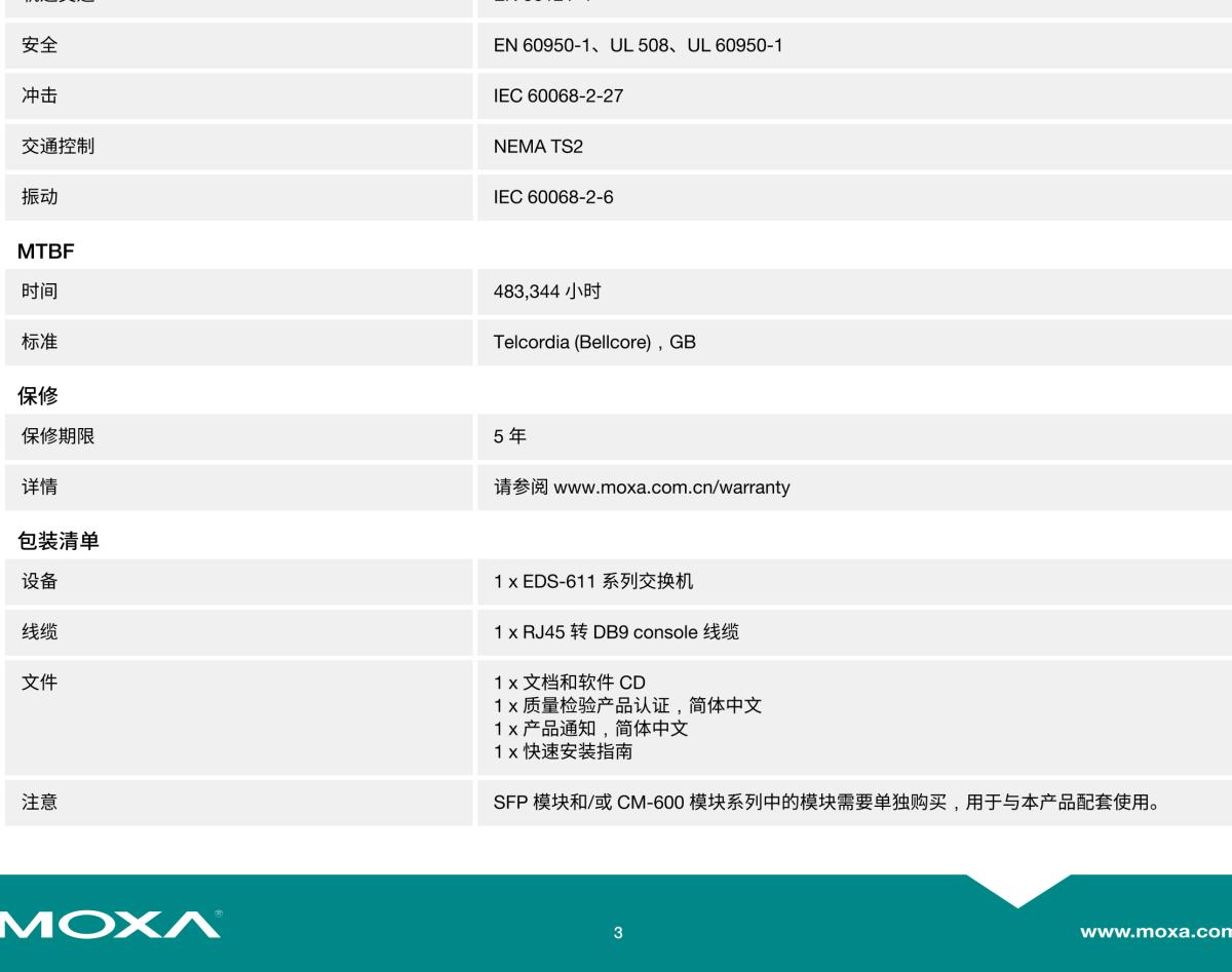 MOXA摩莎EDS-611 系列8+3G 端口紧凑型模块化网管型工业以太网交换机