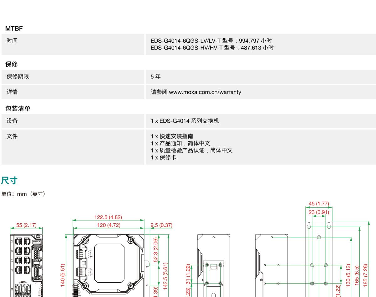 MOXA摩莎EDS-G4014 系列8G+6 2.5GbE 端口全千兆网管型工业以太网交换机