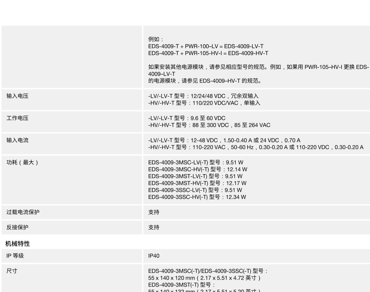 MOXA摩莎EDS-4009 系列9 端口网管型工业以太网交换机