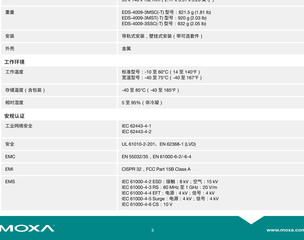 MOXA摩莎EDS-4009 系列9 端口网管型工业以太网交换机