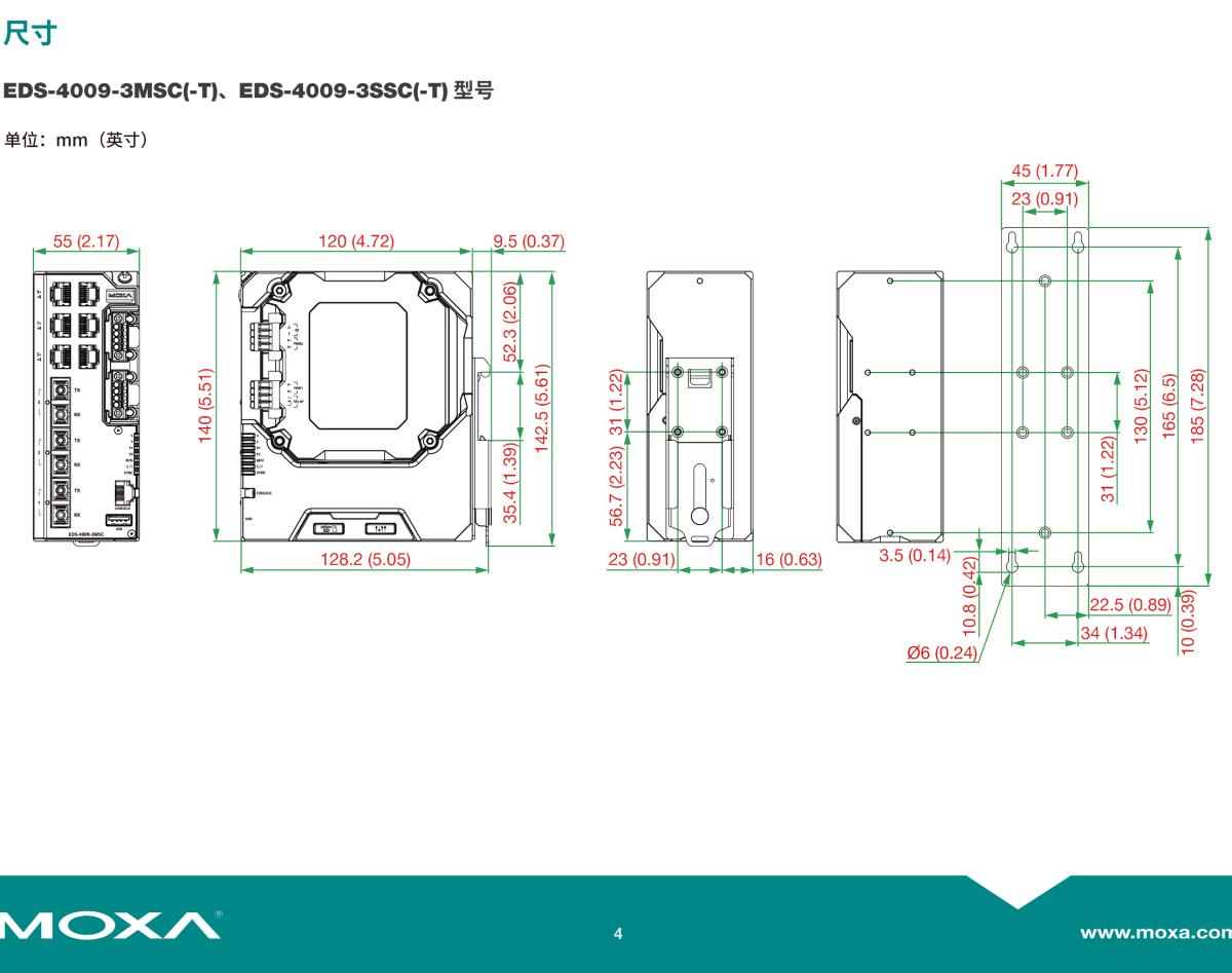 MOXA摩莎EDS-4009 系列9 端口网管型工业以太网交换机