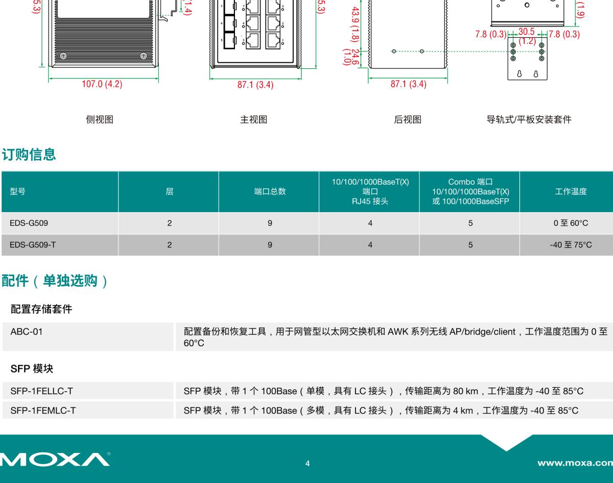 MOXA摩莎EDS-G509 系列9G 端口全千兆网管型工业以太网交换机