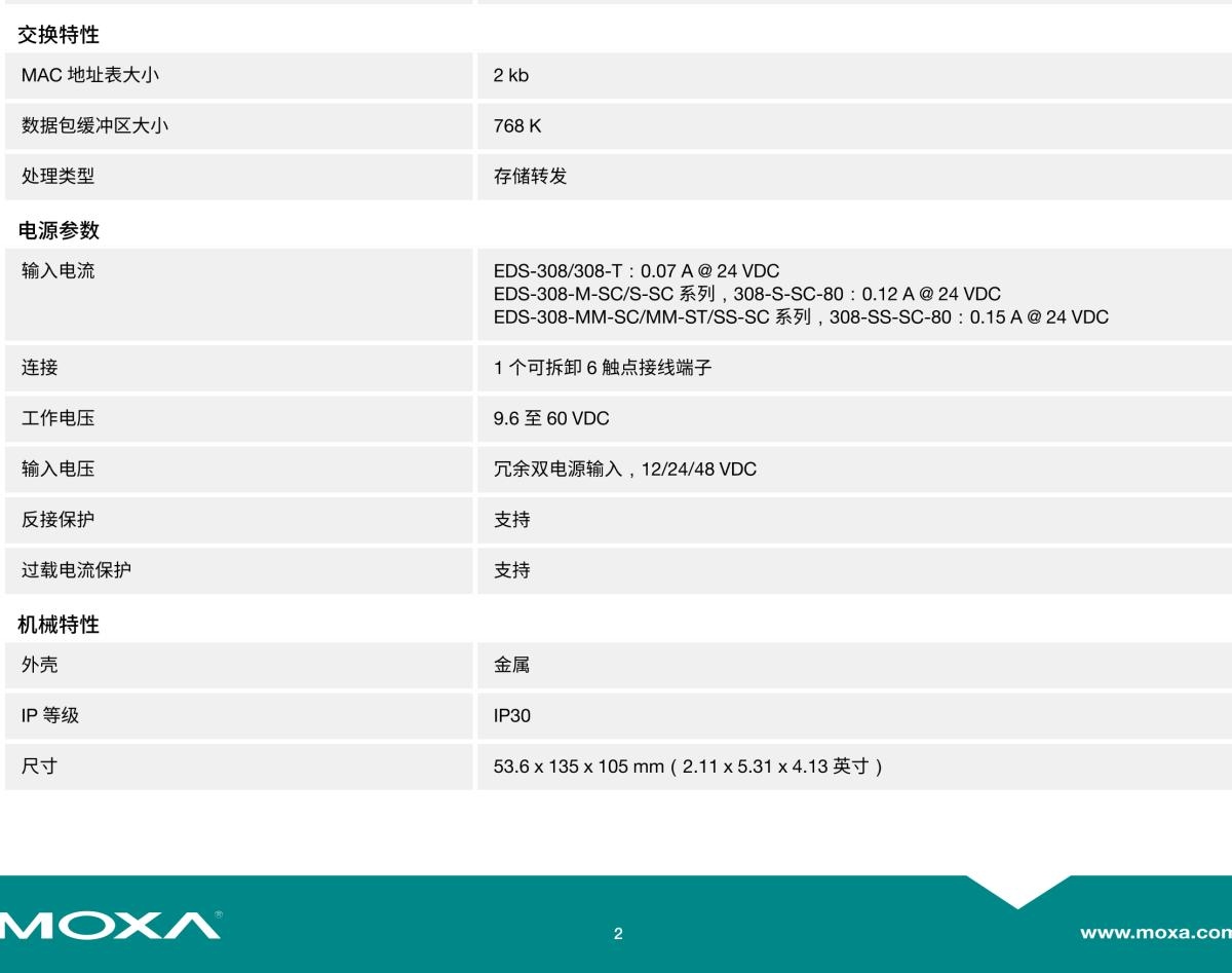 MOXA摩莎EDS-308 系列8 端口非网管型工业以太网交换机