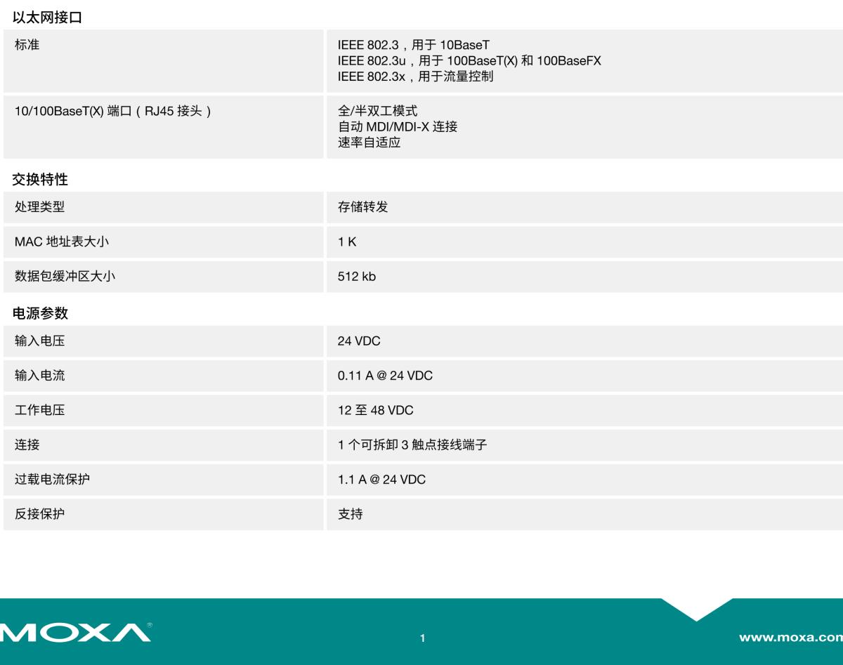 MOXA摩莎EDS-205 系列5 端口入门级非网管型工业以太网交换机