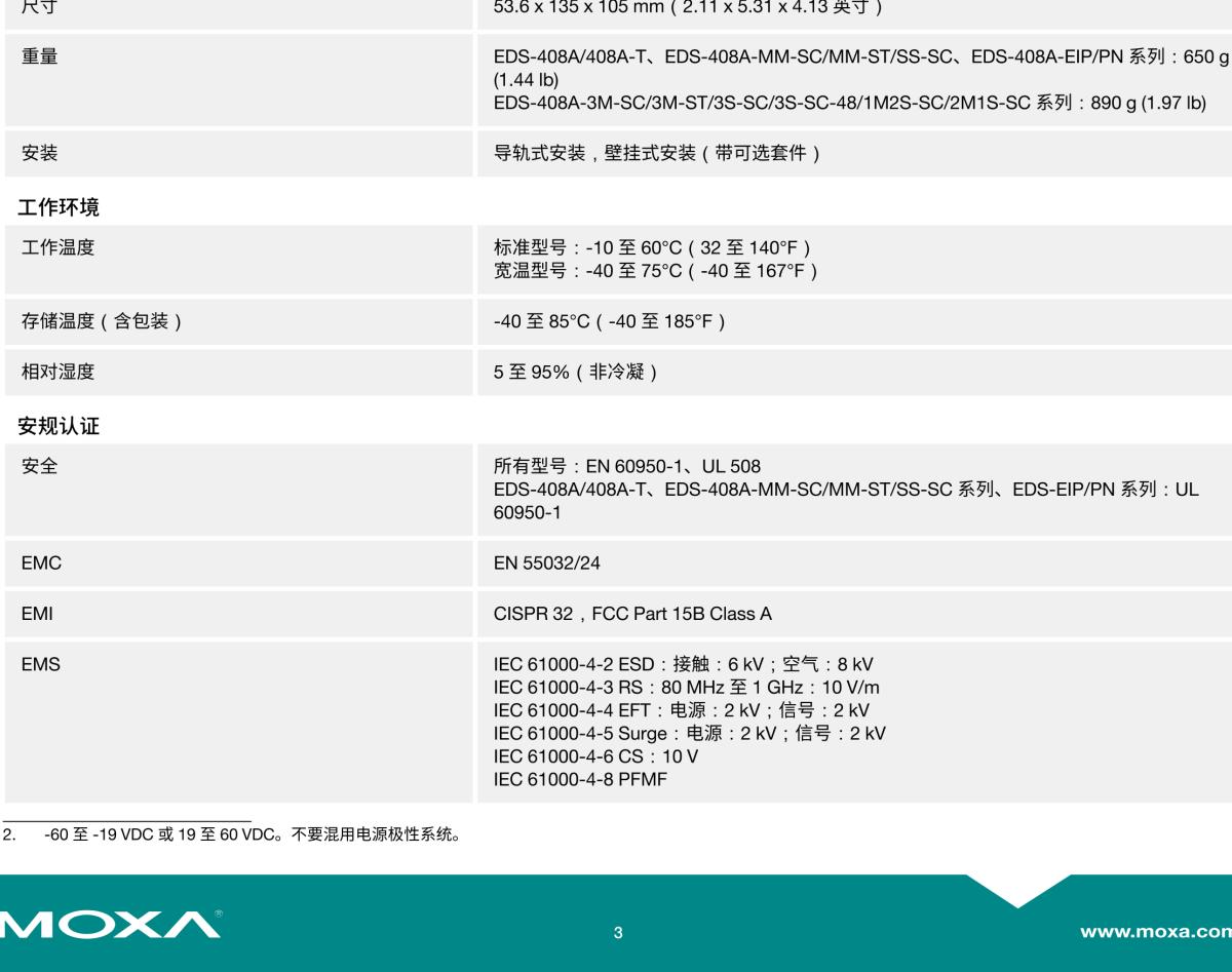 MOXA摩莎EDS-408A 系列8 端口入门级网管型工业以太网交换机