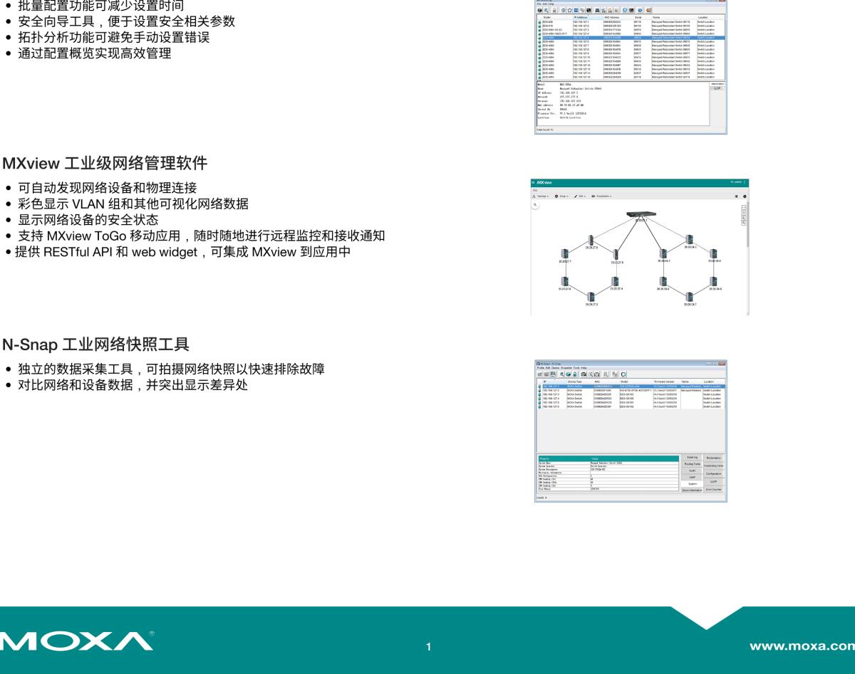 MOXA摩莎MXstudio 系列工业网络管理套件，用于安装、操作、维护和诊断