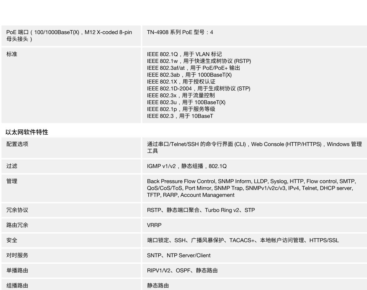 MOXA摩莎TN-4900 系列EN 50155 千兆安全路由器