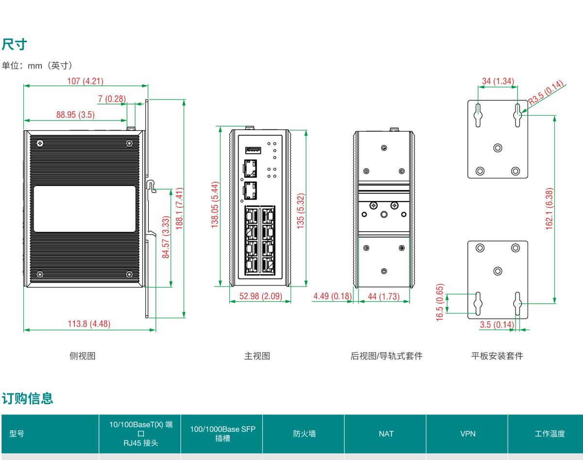 MOXA摩莎EDR-810 系列8+2G 多端口工业安全路由器，集交换机/防火墙/NAT/VPN 一体